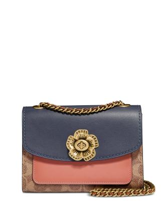 Coach Signature Colorblock Pocket Parker 18 Shoulder Bag