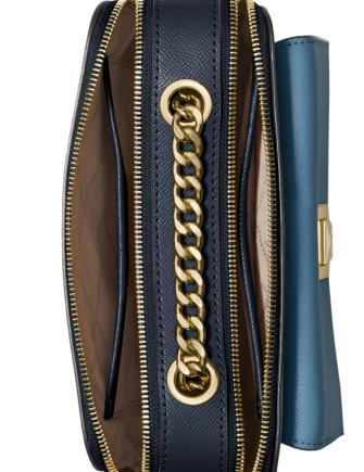 Michael Michael Kors Sylvia Tricolor Crossgrain Leather Double Zip Crossbody