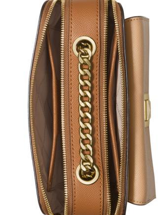 Michael Michael Kors Sylvia Tricolor Crossgrain Leather Double Zip Crossbody