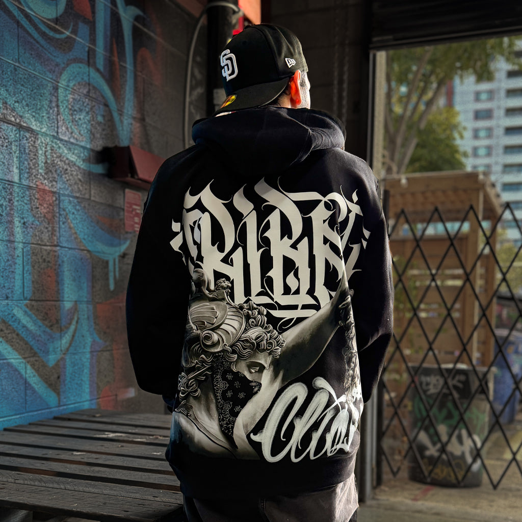 TAKING HEADS - Jumbo Print - Black Hoodie