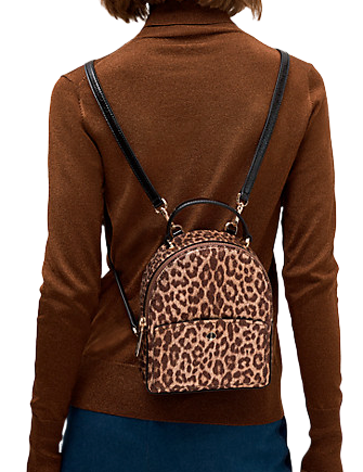 Kate Spade New York Amelia Metallic Leopard Mini Convertible Backpack