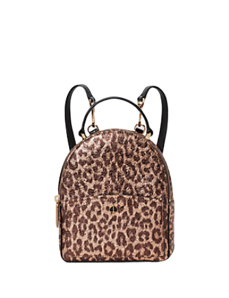 Kate Spade New York Amelia Metallic Leopard Mini Convertible Backpack