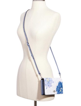 Coach Anna Foldover Crossbody Clutch In Signature Canvas With Kaffe Fassett Print