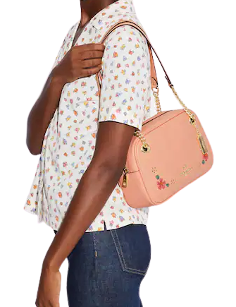 Coach Cammie Chain Shoulder Bag With Floral Whipstitch