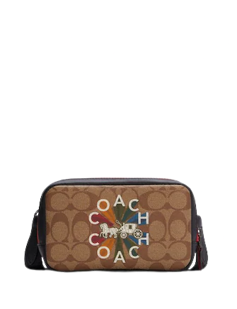 Coach Carrier Phone Crossbody In Signature Canvas With Coach Radial Rainbow