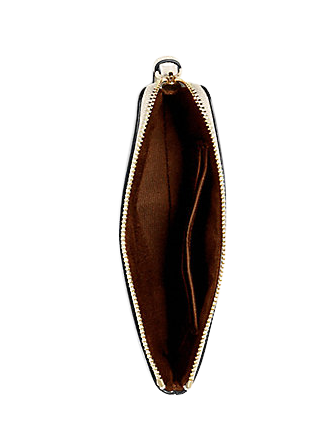 Coach Corner Zip Wristlet In Perforated Signature Leather