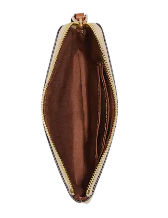 Coach Corner Zip Wristlet In Signature Canvas With Tossed Chick Print