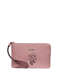 Coach Corner Zip Wristlet With Minnie Mouse Motif
