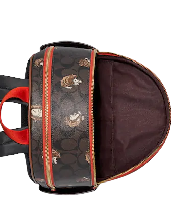 Coach Court Backpack In Signature Canvas With Hedgehog Print