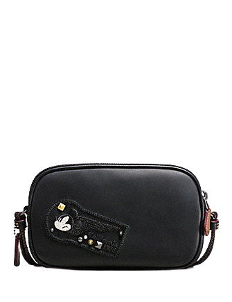 Coach Crossbody Pouch in Glove Calf Leather With Mickey Patches