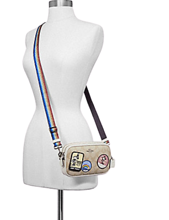Coach Crossbody Pouch in Signature Canvas with Minnie Patches