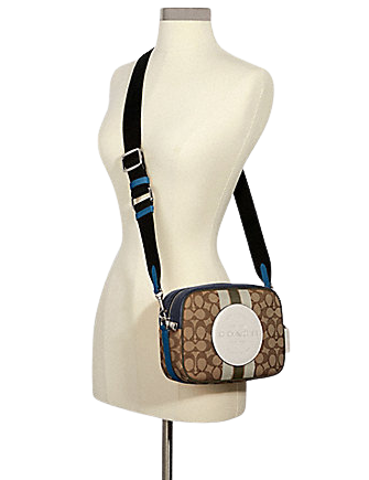 Coach Dempsey Camera Bag In Signature Jacquard With Stripe And Coach Patch