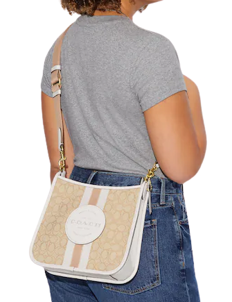Coach Dempsey File Bag In Signature Jacquard With Stripe And Coach Patch