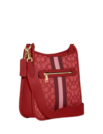 Coach Dempsey File Bag In Signature Jacquard With Stripe And Coach Patch