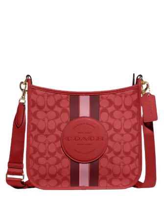 Coach Dempsey File Bag In Signature Jacquard With Stripe And Coach Patch