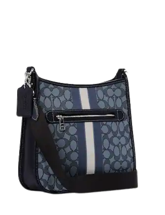 Coach Dempsey File Bag In Signature Jacquard With Stripe And Coach Patch