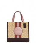 Coach Dempsey Tote 22 In Signature Jacquard With Stripe And Coach Patch