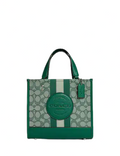 Coach Dempsey Tote 22 In Signature Jacquard With Stripe And Coach Patch