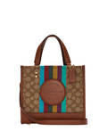 Coach Dempsey Tote 22 In Signature Jacquard With Stripe And Coach Patch