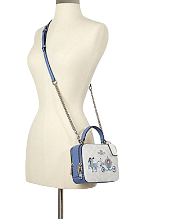 Coach Disney X Coach Box Crossbody In Signature Canvas With Cinderella