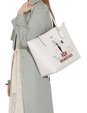 Coach Disney X Coach City Tote With Signature Canvas Interior And Cruella Motif