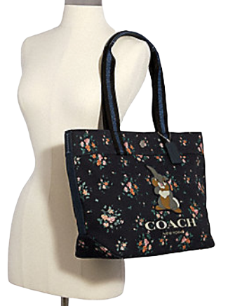Coach Disney X Coach Tote With Rose Bouquet Print and Thumper