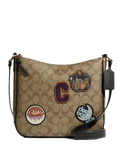Coach Ellie File Bag In Signature Canvas With Disco Patches