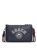 Coach Everett Crossbody In Signature Canvas With Varsity Motif