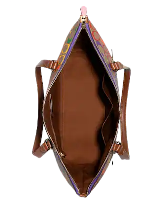 Coach Gallery Tote In Rainbow Signature Canvas