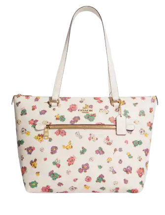 Coach Gallery Tote With Spaced Floral Field Print