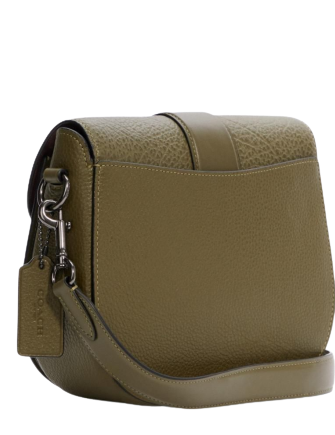 Coach Georgie Mixed Leather and Suede Saddle Bag