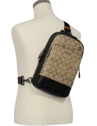 Coach Graham Pack In Colorblock Signature Canvas