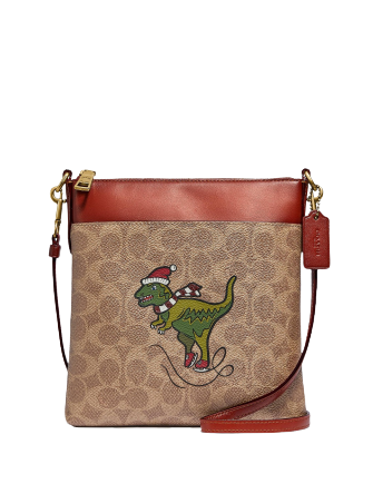 Coach Holiday Rexy Signature Print Crossbody