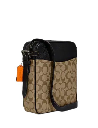 Coach Hudson Crossbody 21 In Signature Canvas With Varsity Stripe