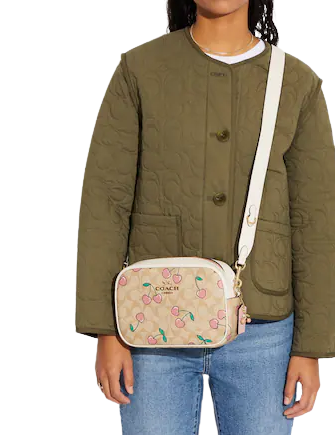 Coach Jamie Camera Bag In Signature Canvas With Heart Cherry Print