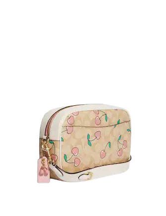 Coach Jamie Camera Bag In Signature Canvas With Heart Cherry Print