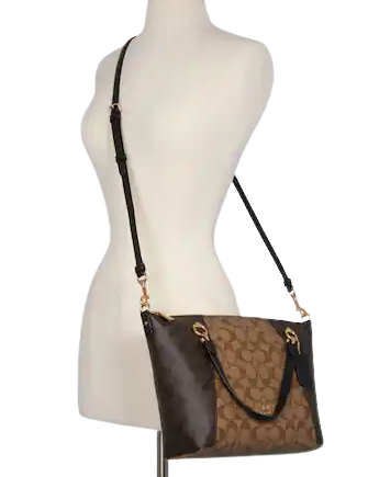 Coach Kacey Satchel In Blocked Signature Canvas