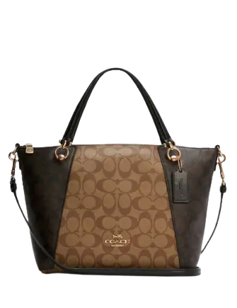 Coach Kacey Satchel In Blocked Signature Canvas