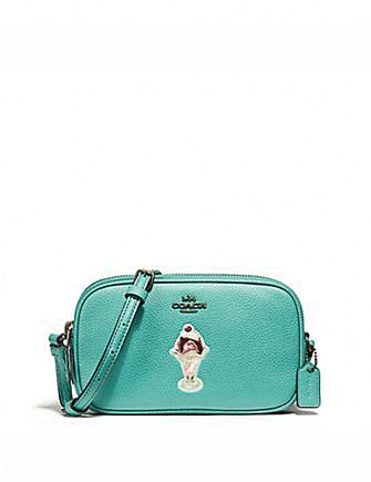 Coach Leather Crossbody Pouch With Ice Cream Motif