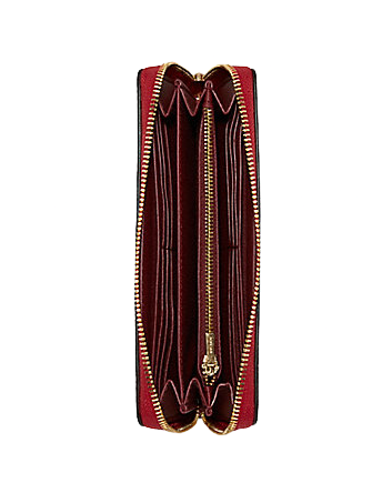Coach Long Zip Around Wallet In Colorblock With Horse And Carriage