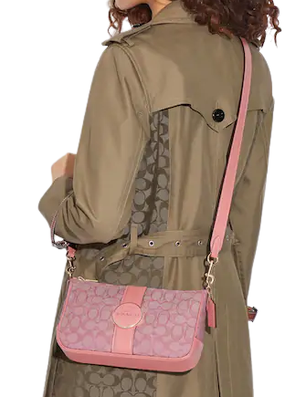 Coach Lonnie Baguette In Signature Jacquard