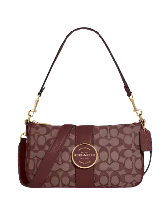 Coach Lonnie Baguette In Signature Jacquard