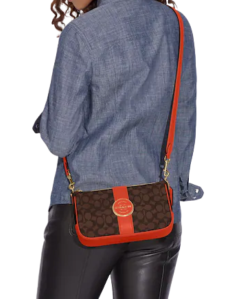 Coach Lonnie Baguette In Signature Jacquard
