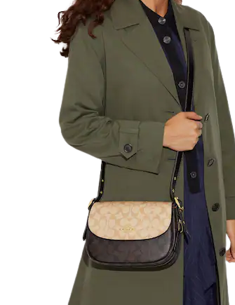 Coach Macie Saddle Bag In Blocked Signature Canvas