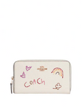 Coach Medium Id Zip Wallet With Diary Embroidery