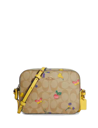 Coach Mini Camera Bag In Signature Canvas With Dreamy Veggie Print
