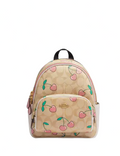 Coach Mini Court Backpack In Signature Canvas With Heart Cherry Print