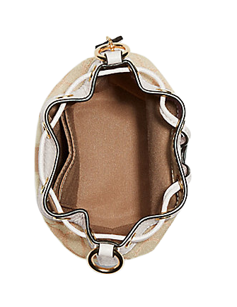 Coach Mini Dempsey Bucket Bag In Signature Jacquard With Stripe And Coach Patch