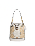 Coach Mini Dempsey Bucket Bag In Signature Jacquard With Stripe And Coach Patch