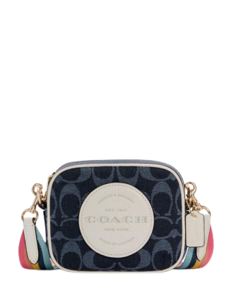 Coach Mini Dempsey Camera Bag In Signature Jacquard With Coach Patch
